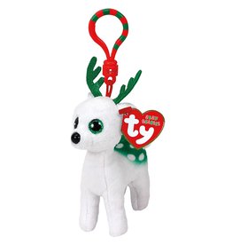 Ty Ty Beanie Babies Clip Kerst Peppermint het Witte Rendier