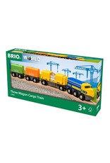 Brio Brio World 33982 Vrachttrein met 3 Wagons - Three -Wagon Cargo Train