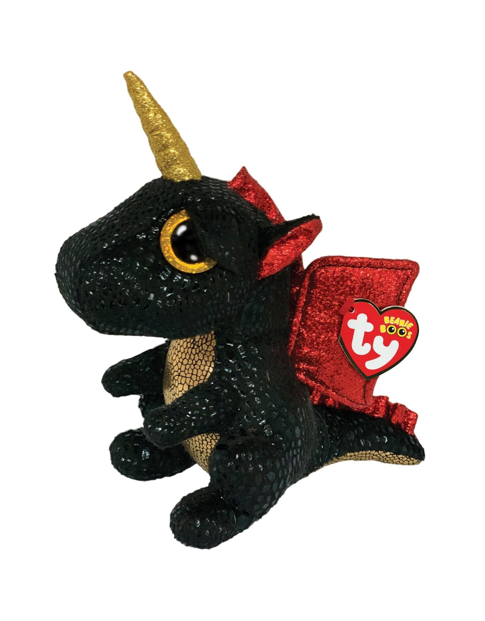 Ty Ty Beanie Buddy Grindal de Zwarte Eenhoorn Draak 24cm