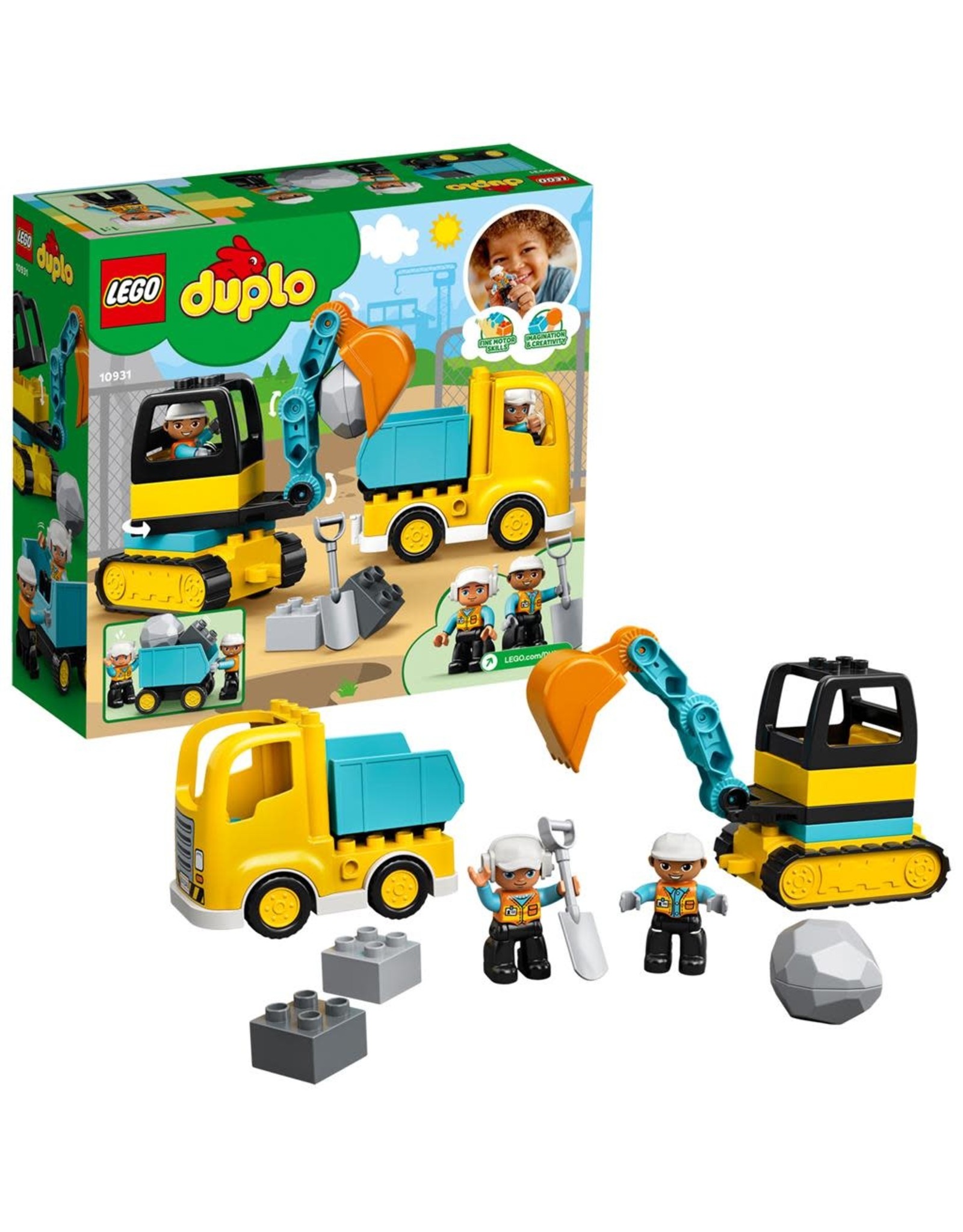 LEGO Lego Duplo 10931 Truck & Graafmachine met Rupsbanden - Truck & Tracked Excavator