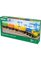 Brio Brio World 33982 Vrachttrein met 3 Wagons - Three -Wagon Cargo Train