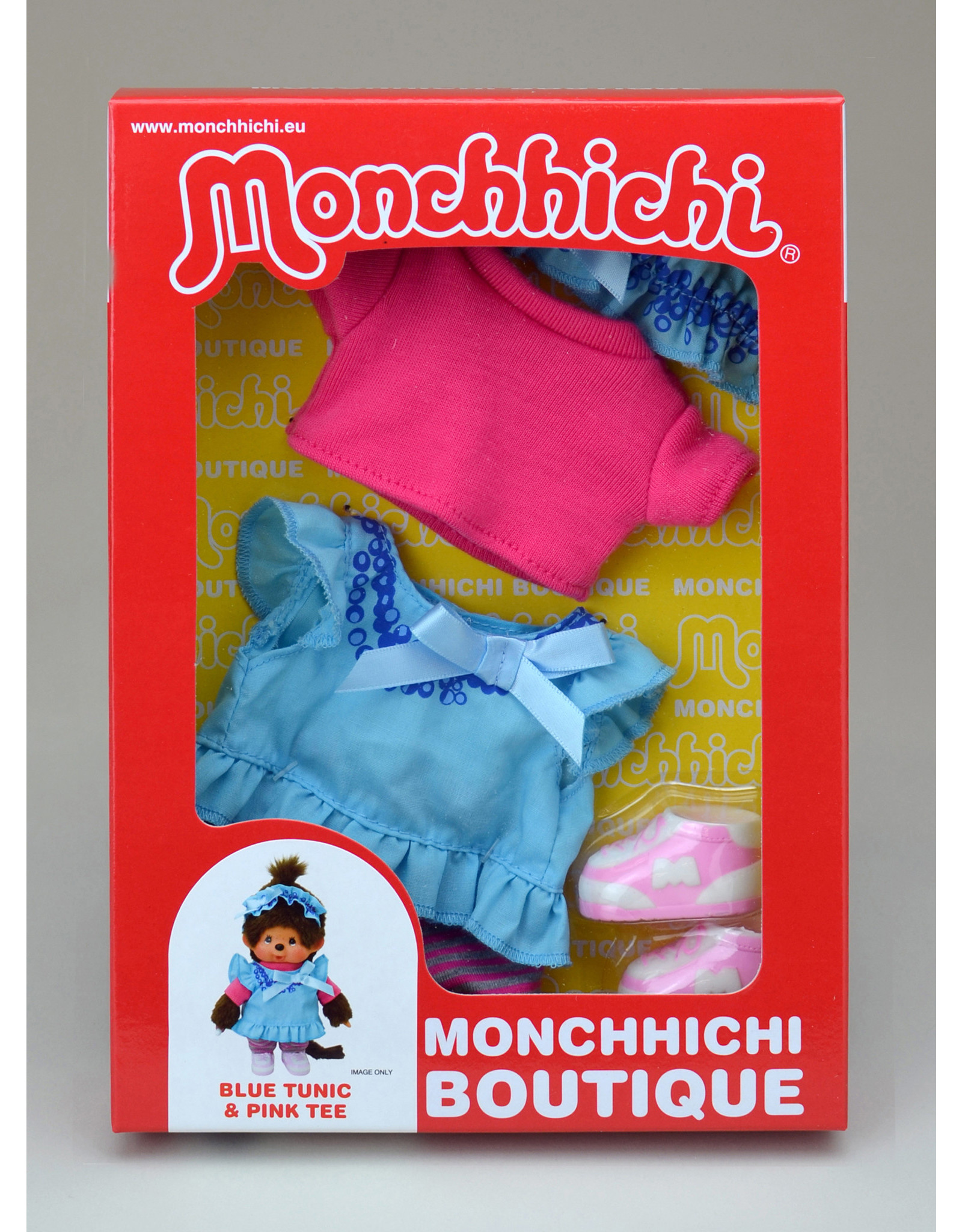 Monchhichi Monchhichi Boutique Blauwe Tuniek met Roze Shirt