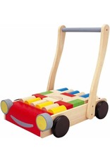 Plan Toys Plan Toys Houten Loopwagen Auto met Bouwblokken