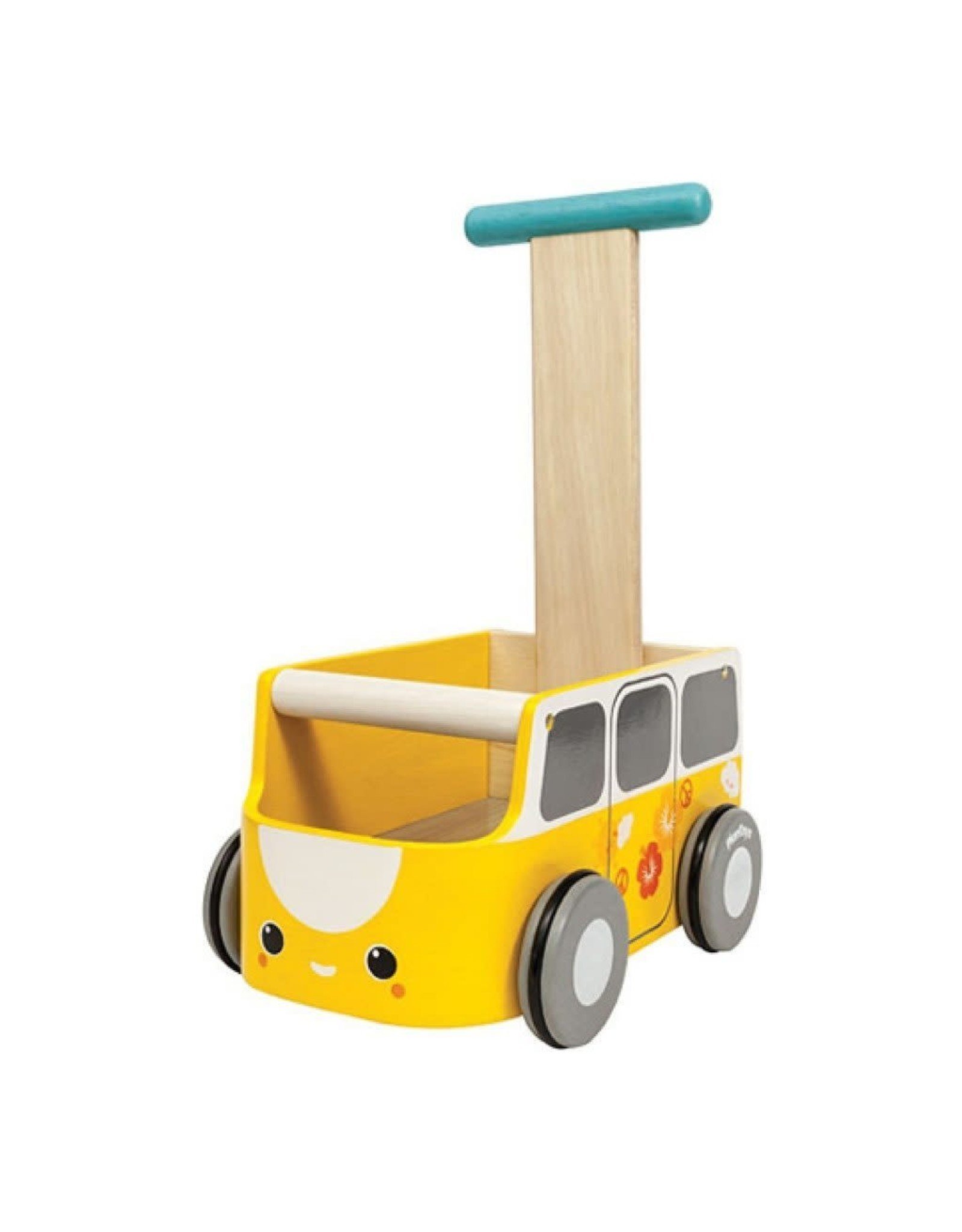 als Serie van heel veel Plan Toys Van Walker Yellow - Loopwagen Bus Geel - Marja's Shop