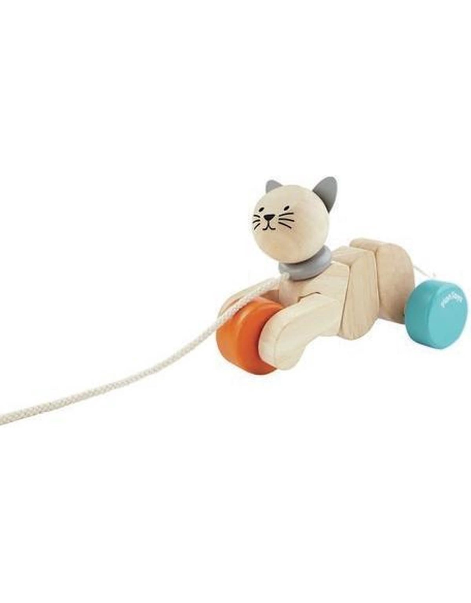 Plan Toys Plan Toys Pull-Along Cat - Houten Trekfiguur Kat