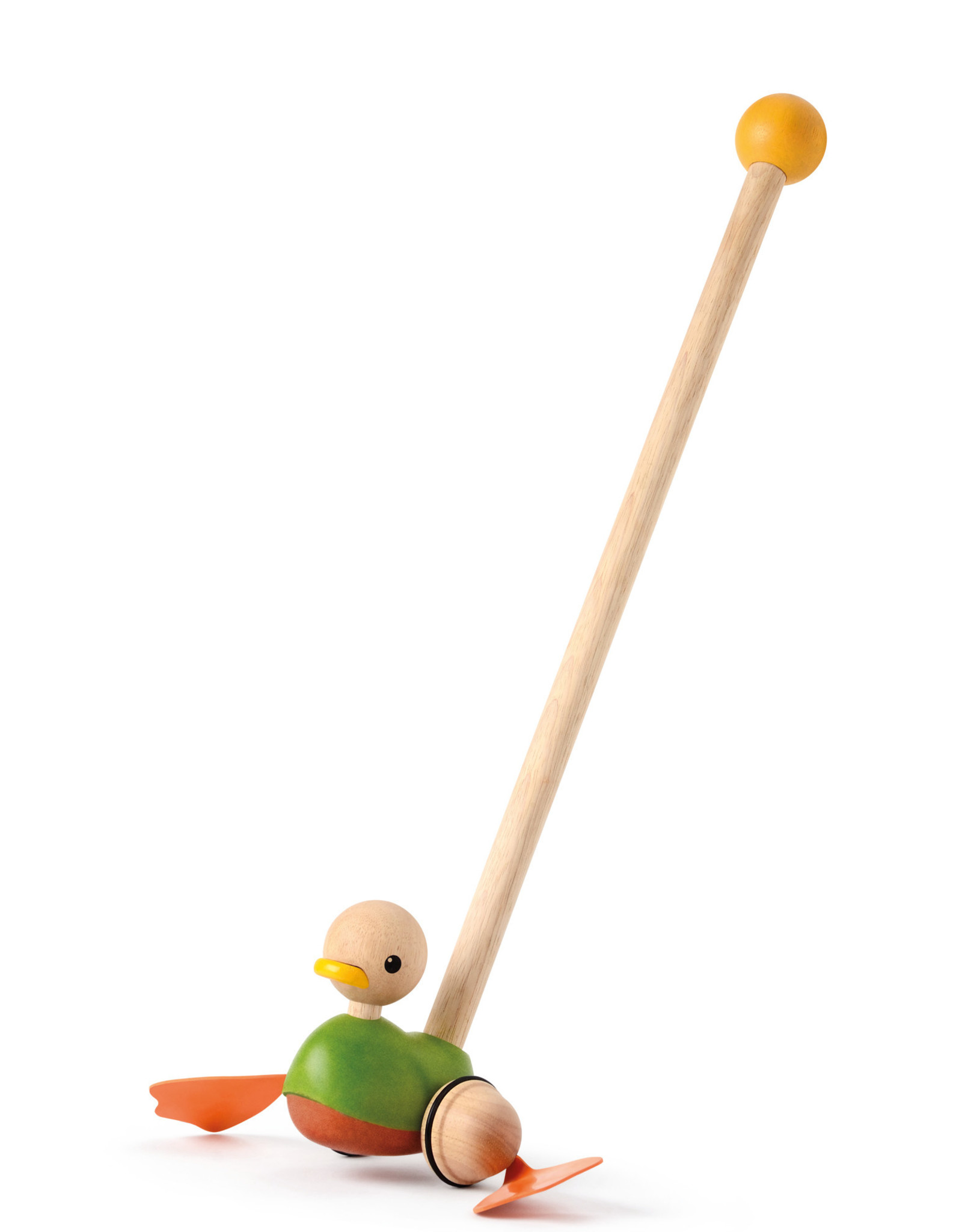 Plan Toys Plan Toys Push-Along Duck - Houten Duwstok Eend