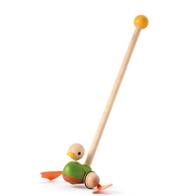 Plan Toys Plan Toys Push-Along Duck - Houten Duwstok Eend