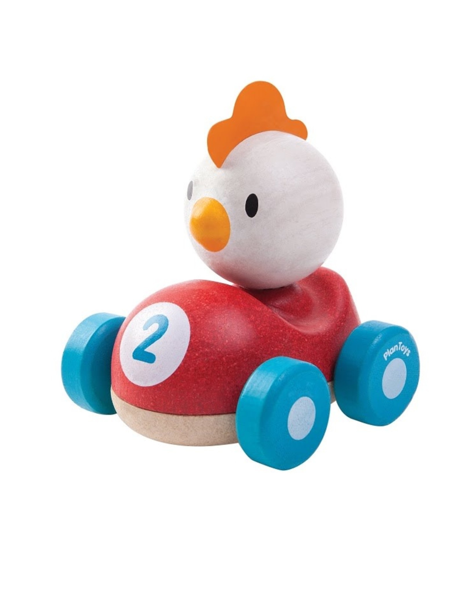 Plan Toys Plan Toys Houten Speelvoertuig Auto Kip -  Chicken Racer