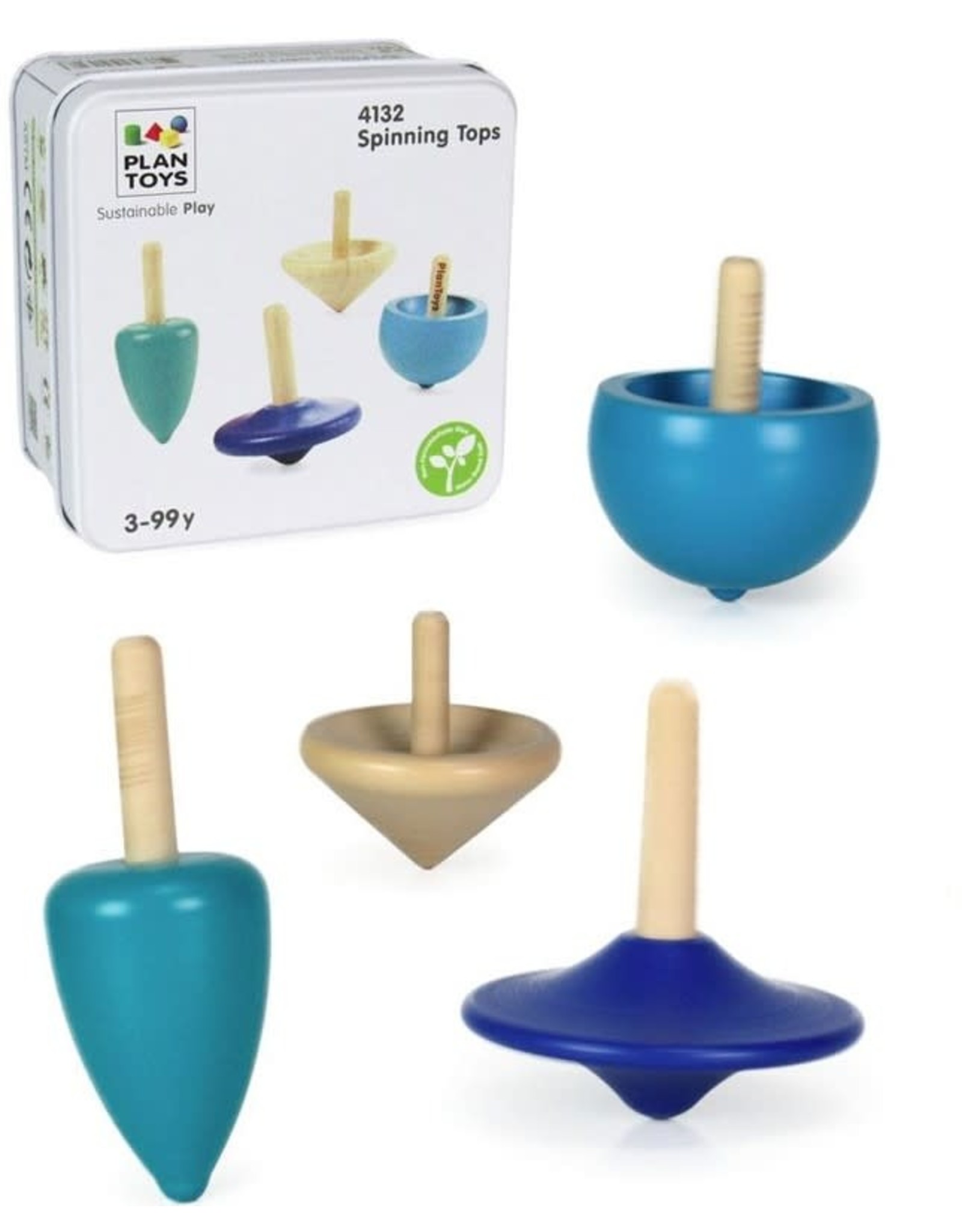 Plan Toys Plan Toys Spinning Tops - Mini Tollen in Blikje