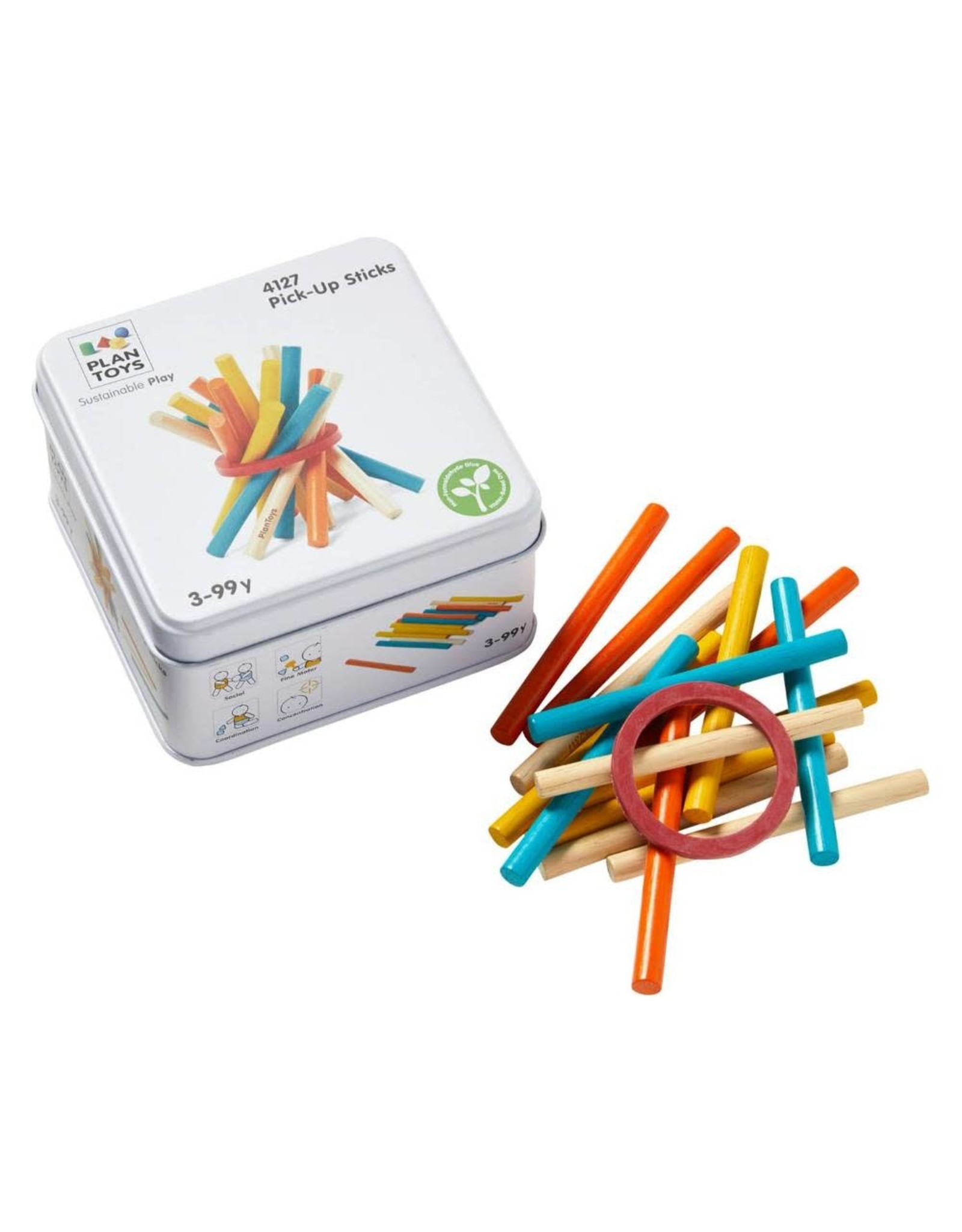 Plan Toys Plan Toys Pick-Up Sticks - Houten Stokjes in Blikje