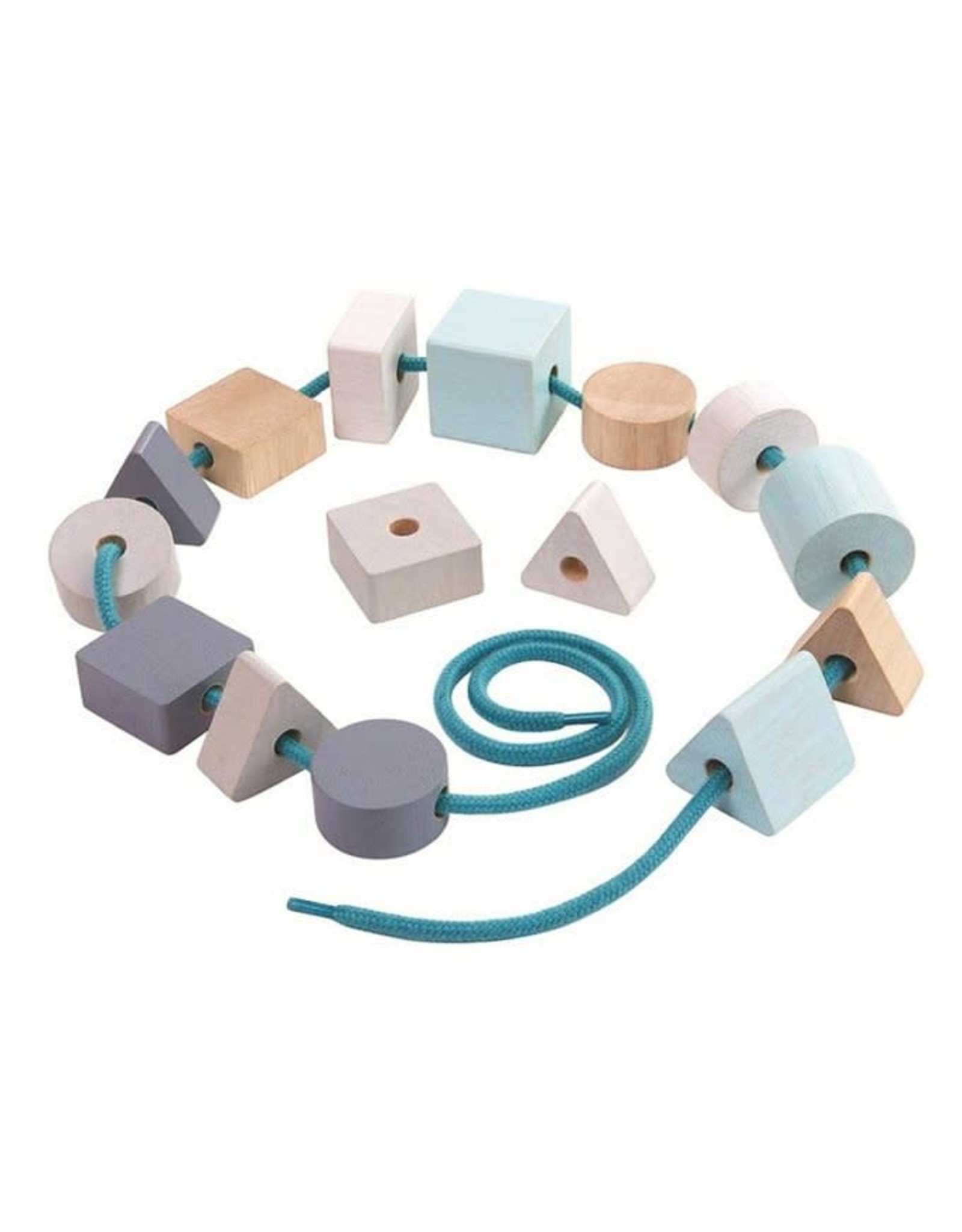 Plan Toys Plan Toys Geo Lacing Beads - Rijgkralen Pastel