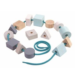Plan Toys Plan Toys Geo Lacing Beads - Rijgkralen Pastel