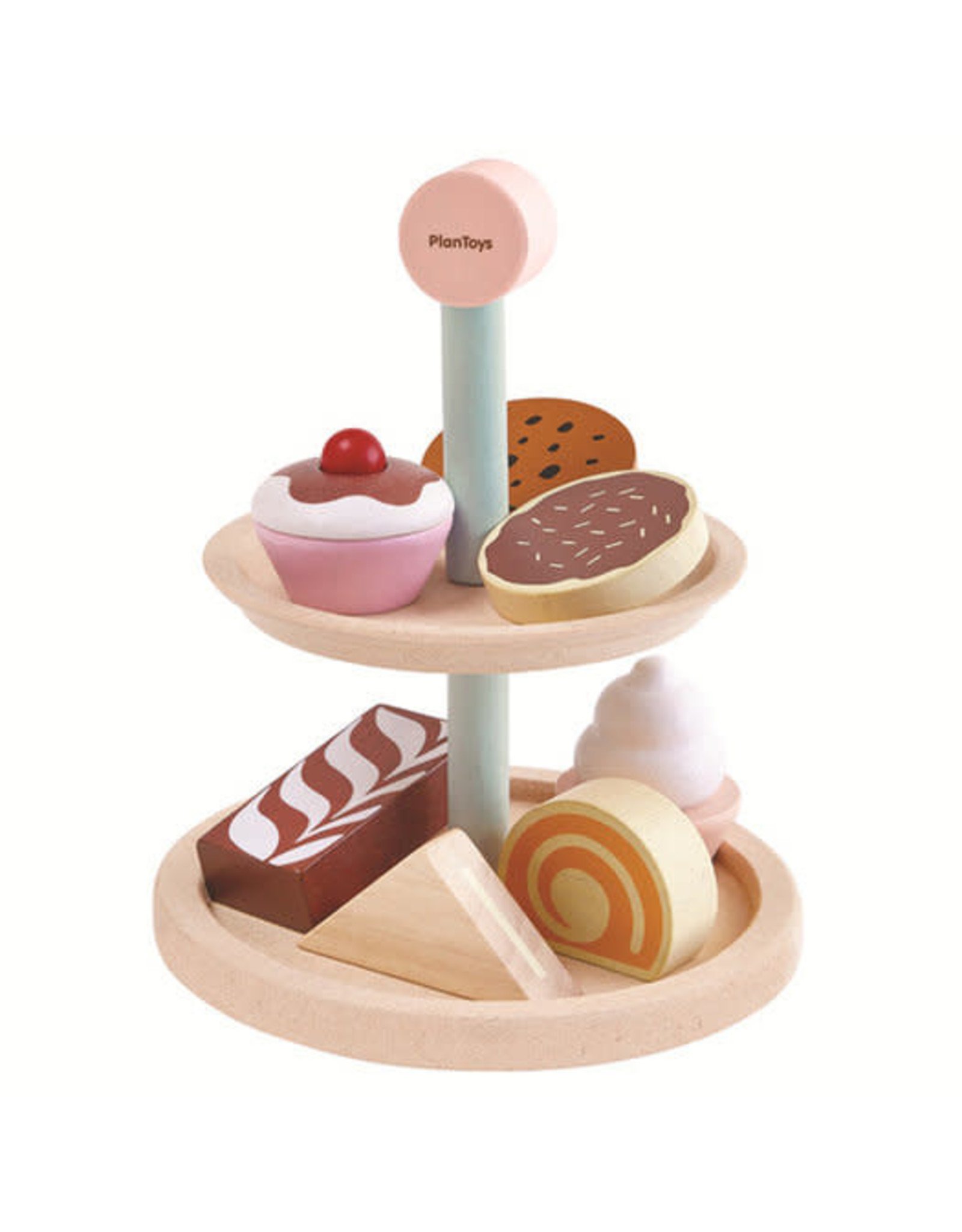 Plan Toys Plan Toys Bakery Stand Set - Houten Etagère met Patisserie