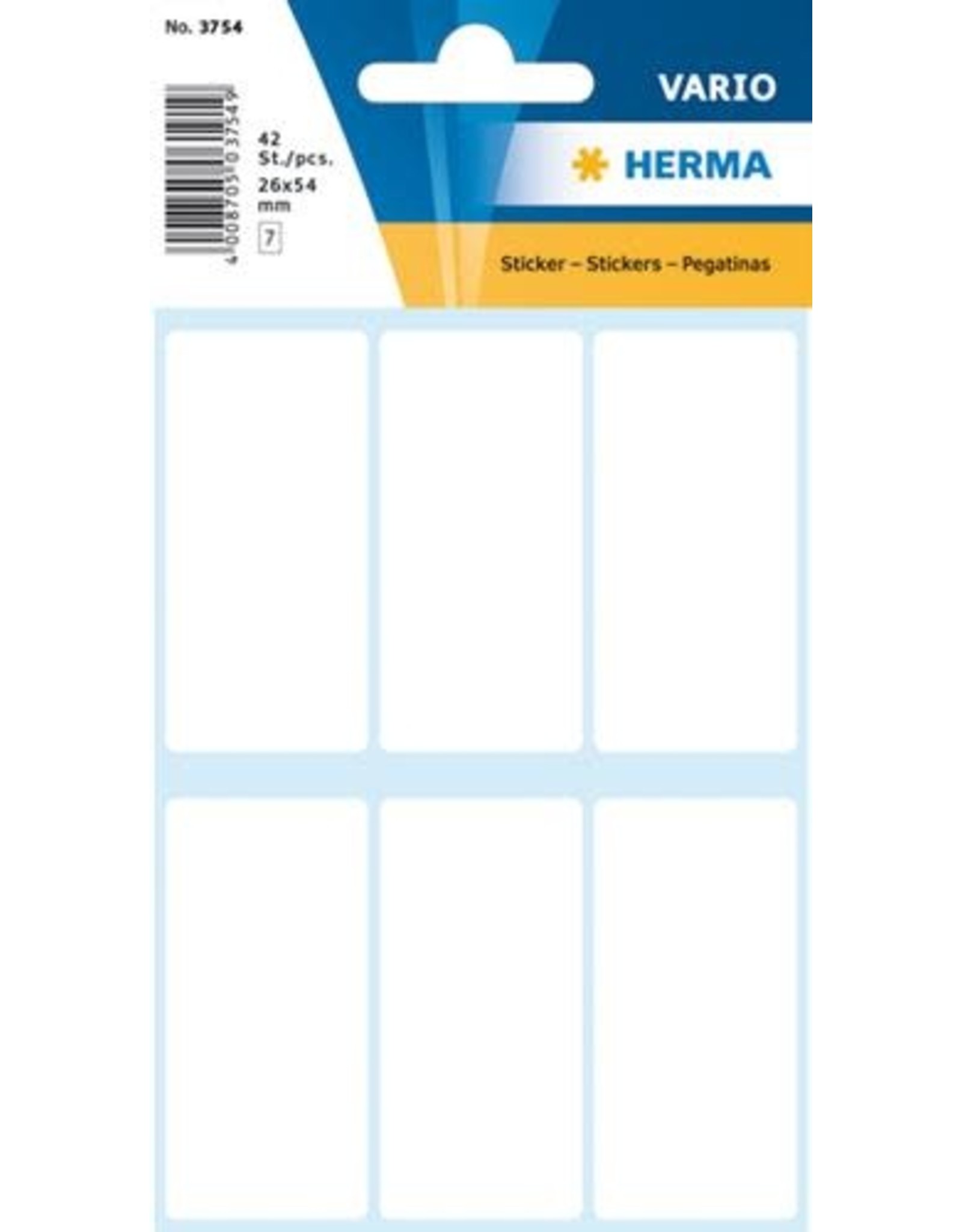 Herma Herma Etiketten wit 26X54mm 42St  (7vel x 6etiketten)