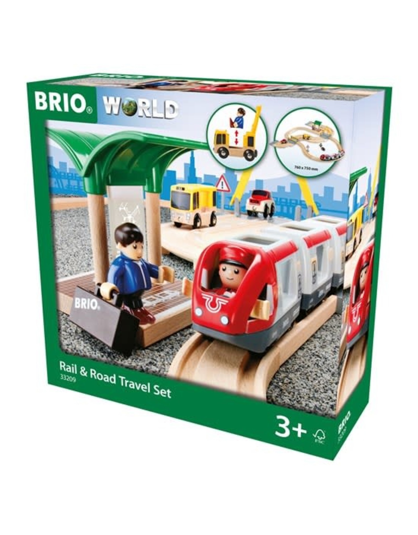 Brio Brio World 33209 Spoor en Weg Reisset -  Rail & Road Travel Set