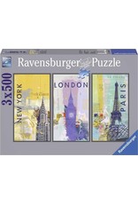 Ravensburger Ravensburger puzzel 163298 Reis om de Wereld 3x500  (1500 )stukjes