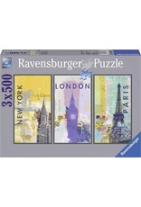 Ravensburger Ravensburger puzzel 163298 Reis om de Wereld 3x500  (1500 )stukjes