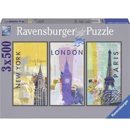 Ravensburger Ravensburger puzzel 163298 Reis om de Wereld 3x500  (1500 )stukjes