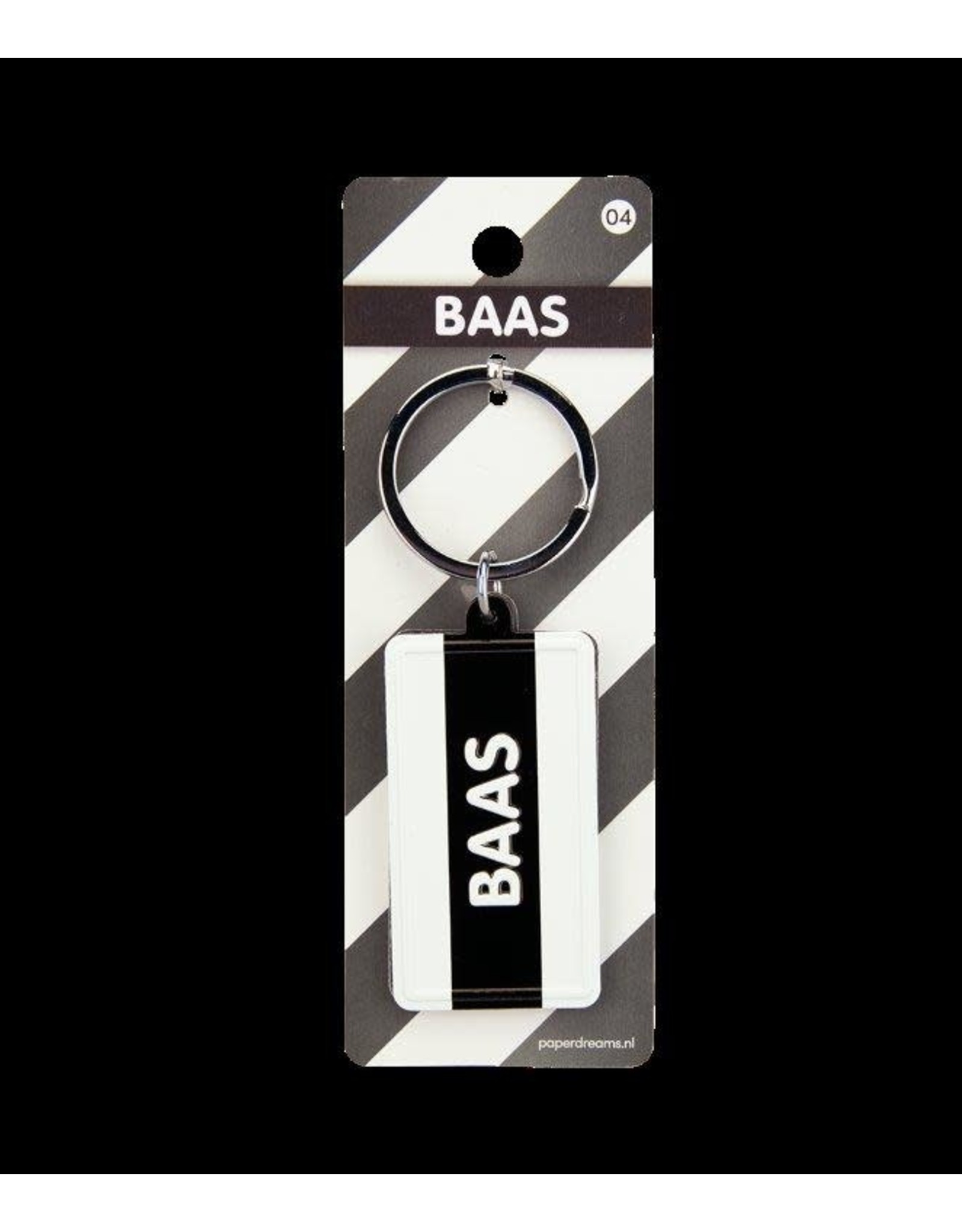 Paper Dreams Black & White Sleutelhanger - Baas