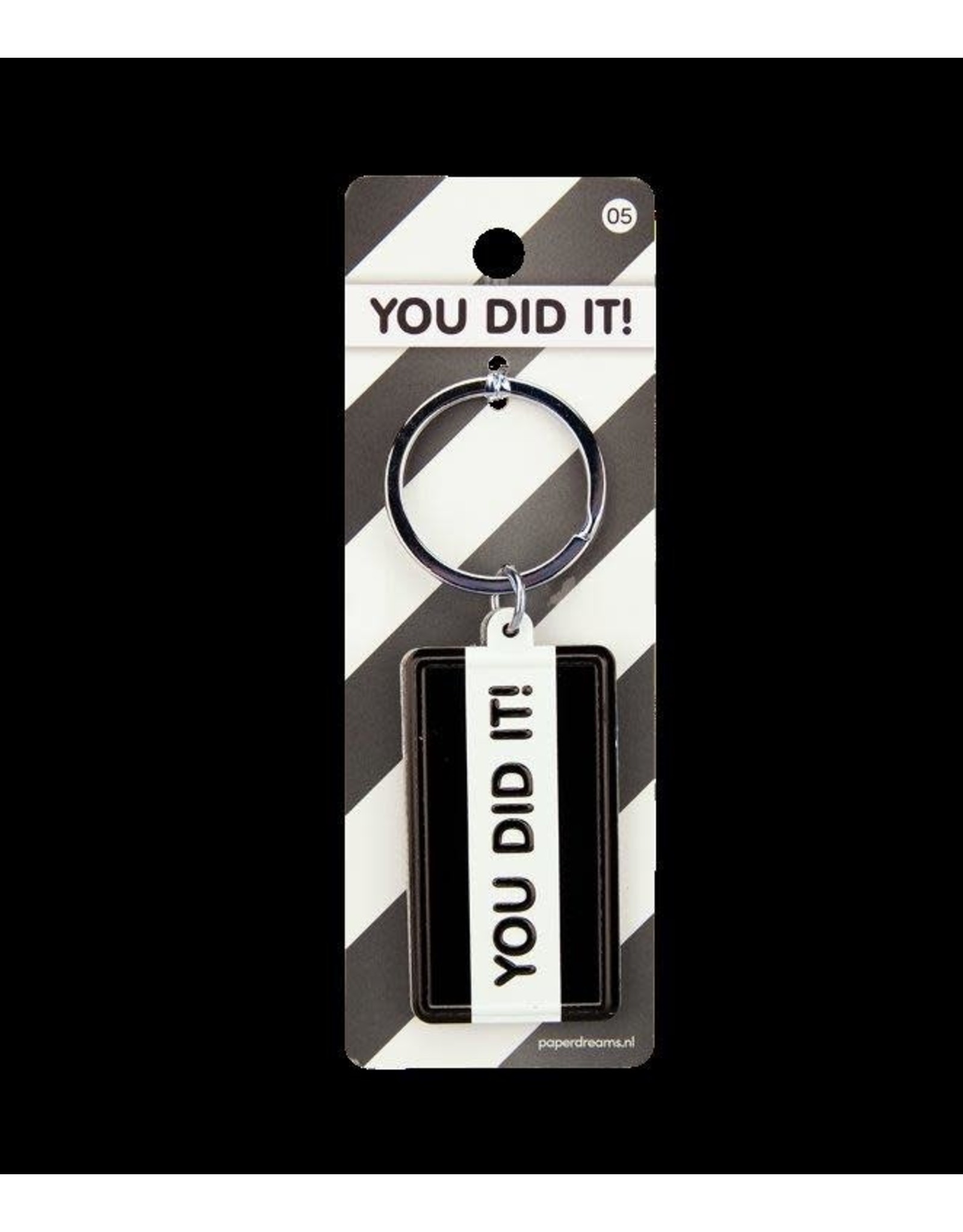 Paper Dreams Black & White Sleutelhanger - You did it