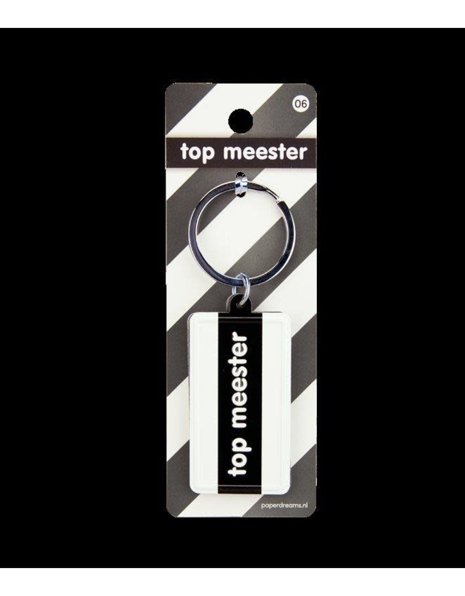 Paper Dreams Black & White Sleutelhanger - Top meester