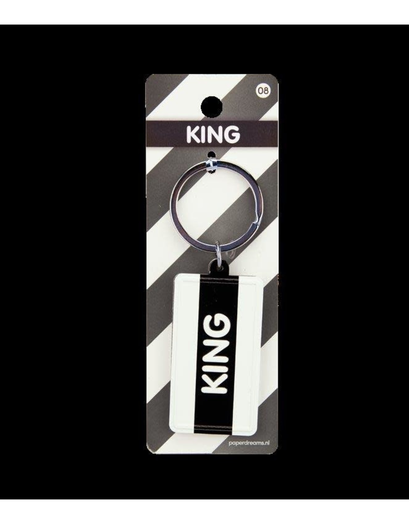 Paper Dreams Black & White Sleutelhanger - King