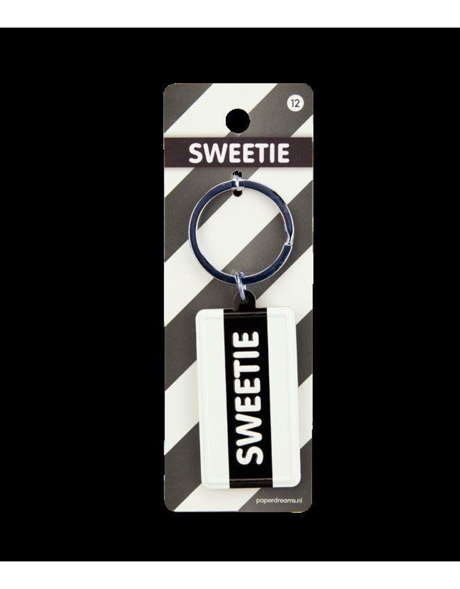 Paper Dreams Black & White Sleutelhanger - Sweetie