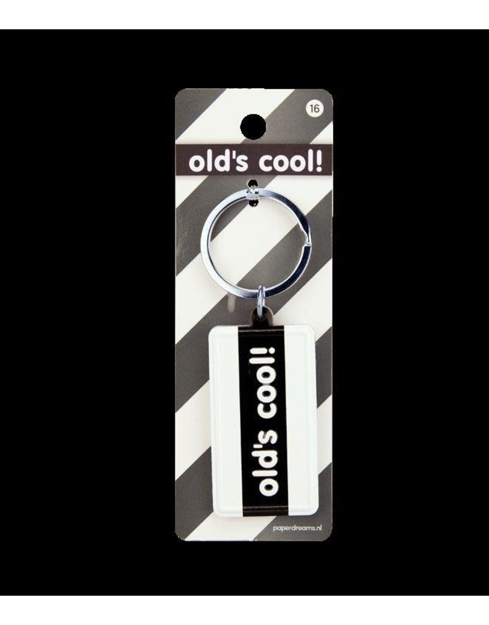 Paper Dreams Black & White Sleutelhanger - Old's cool
