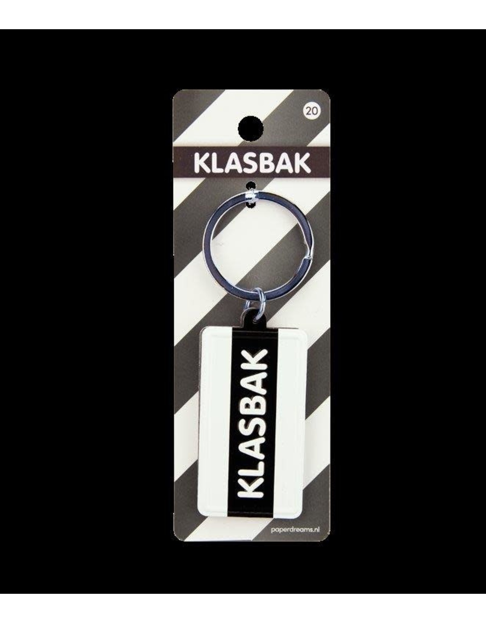 Paper Dreams Black & White Sleutelhanger - Klasbak
