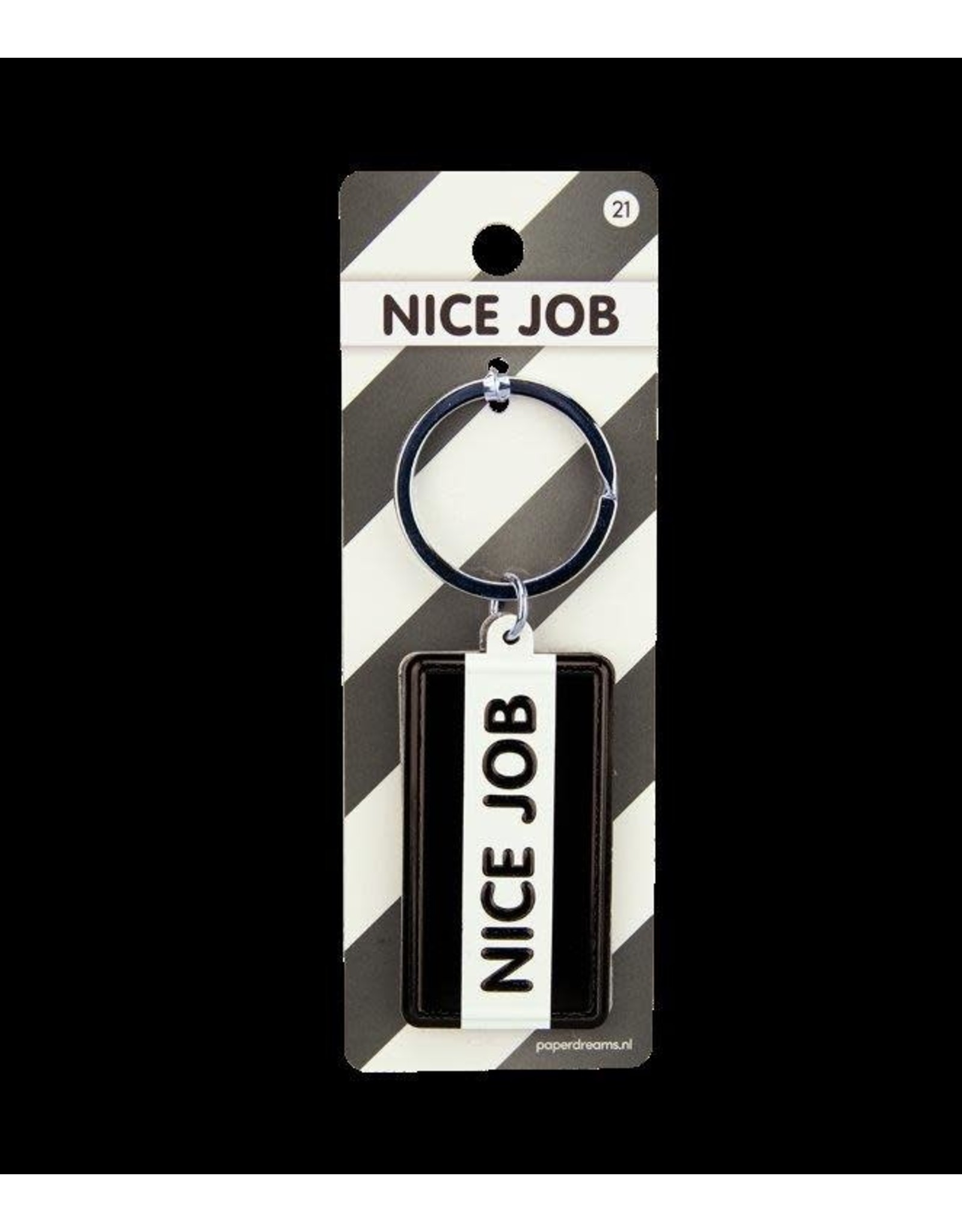 Paper Dreams Black & White Sleutelhanger - Nice job