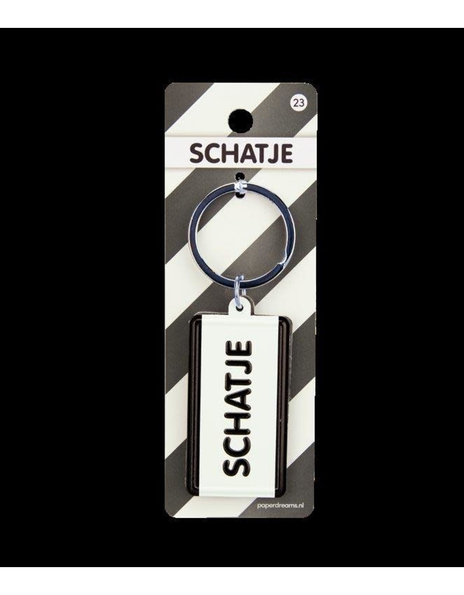 Paper Dreams Black & White Sleutelhanger - Schatje