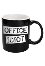 Paper Dreams Black & White Mok - Office Idiot , Zwart