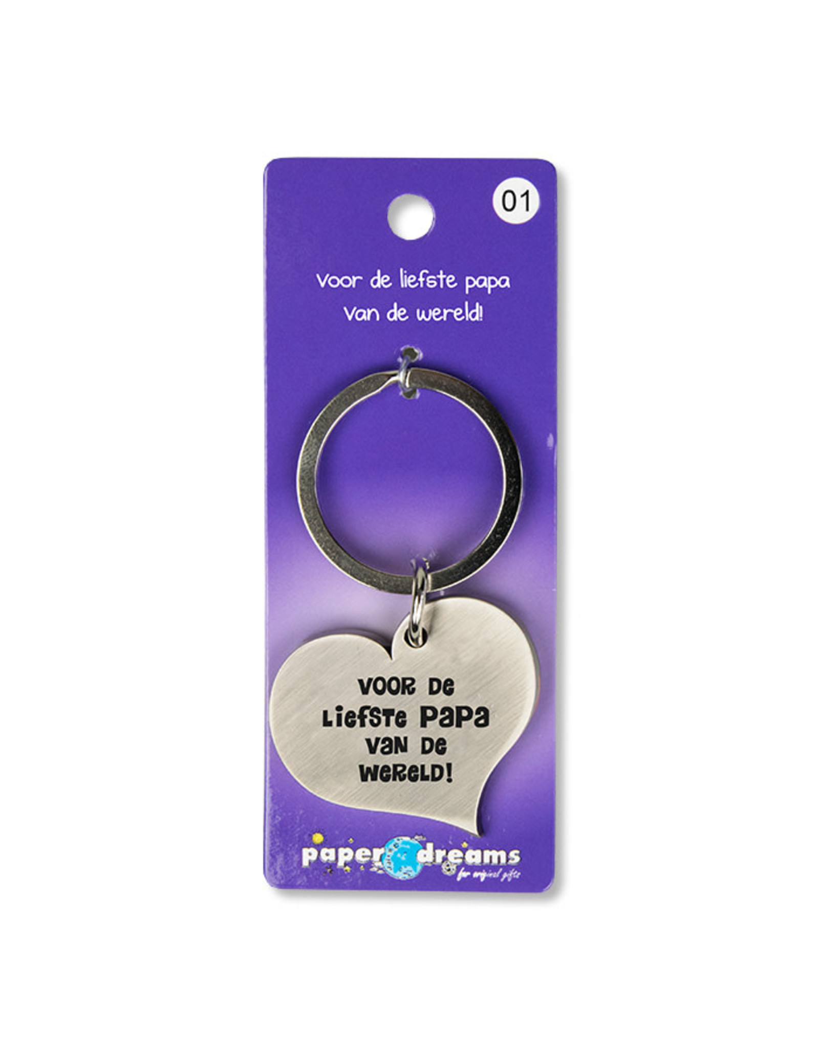 Paper Dreams Sleutelhanger Hart Metaal – Voor De Liefste Papa Vd Wereld