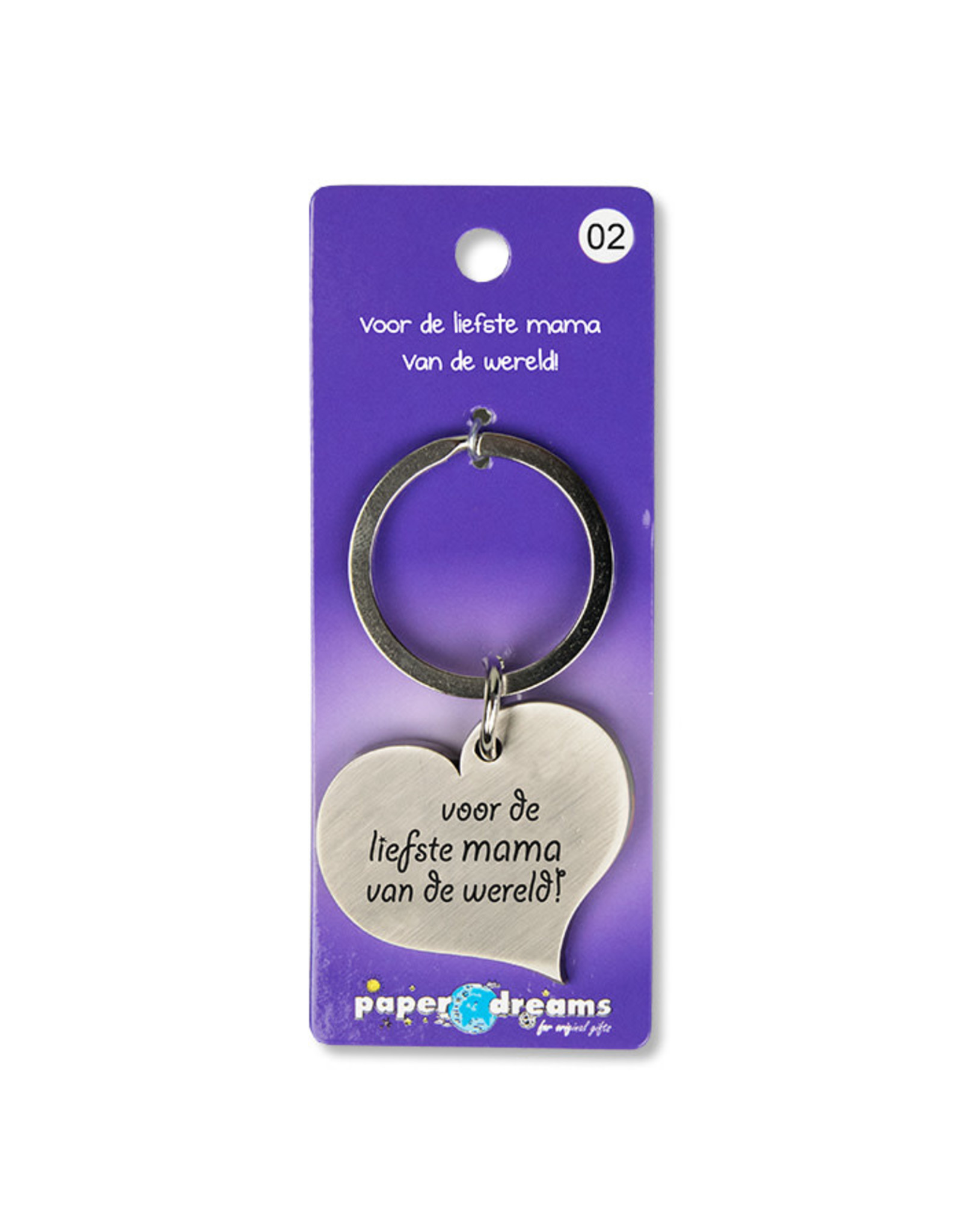 Paper Dreams Sleutelhanger Hart Metaal – Voor De Liefste Mama Vd Wereld