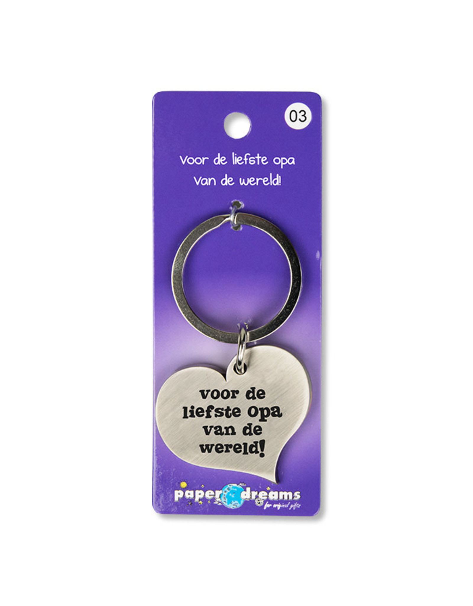Paper Dreams Sleutelhanger Hart Metaal – Voor De Liefste Opa Vd Wereld