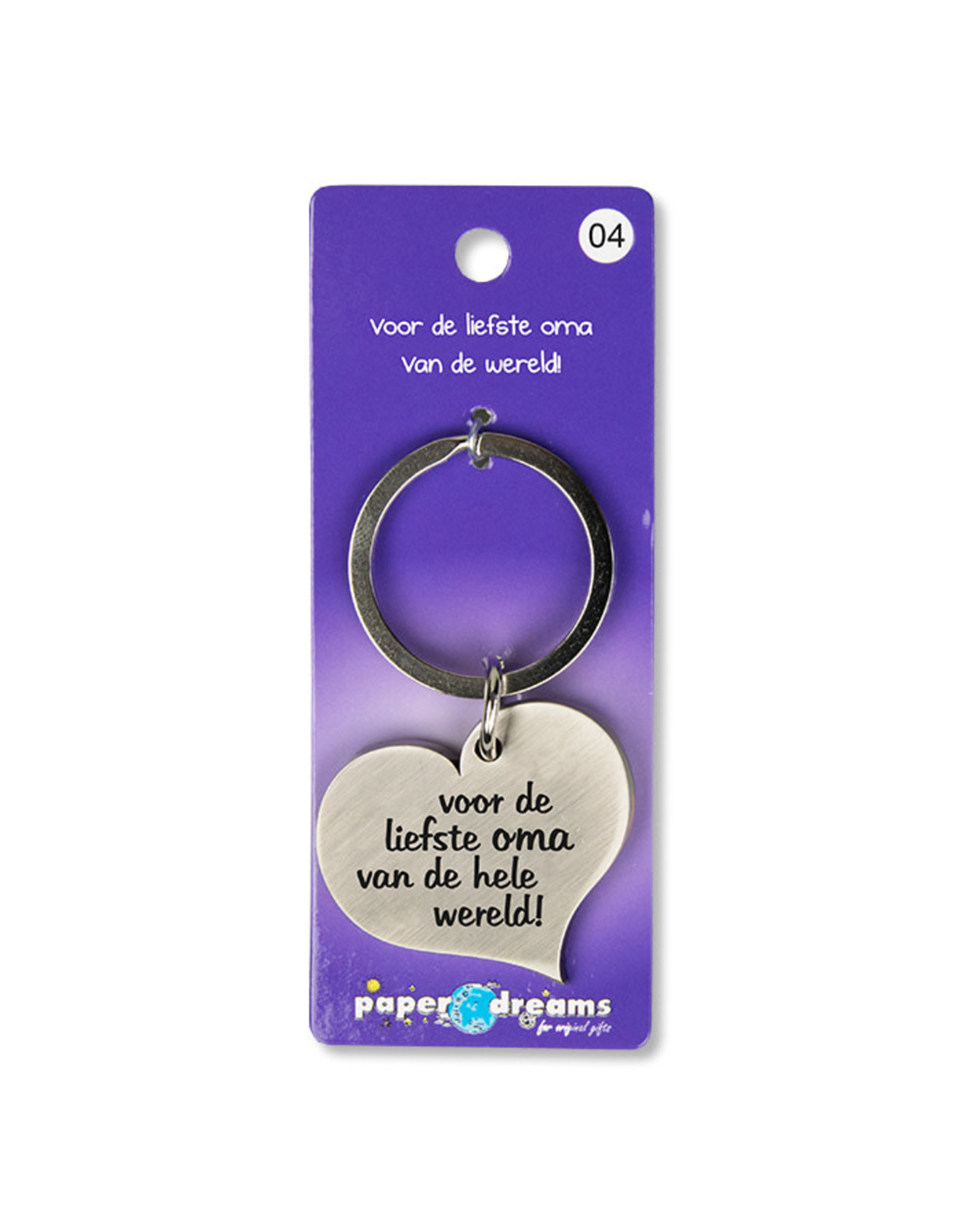 Paper Dreams Sleutelhanger Hart Metaal – Voor De Liefste Oma Vd Wereld