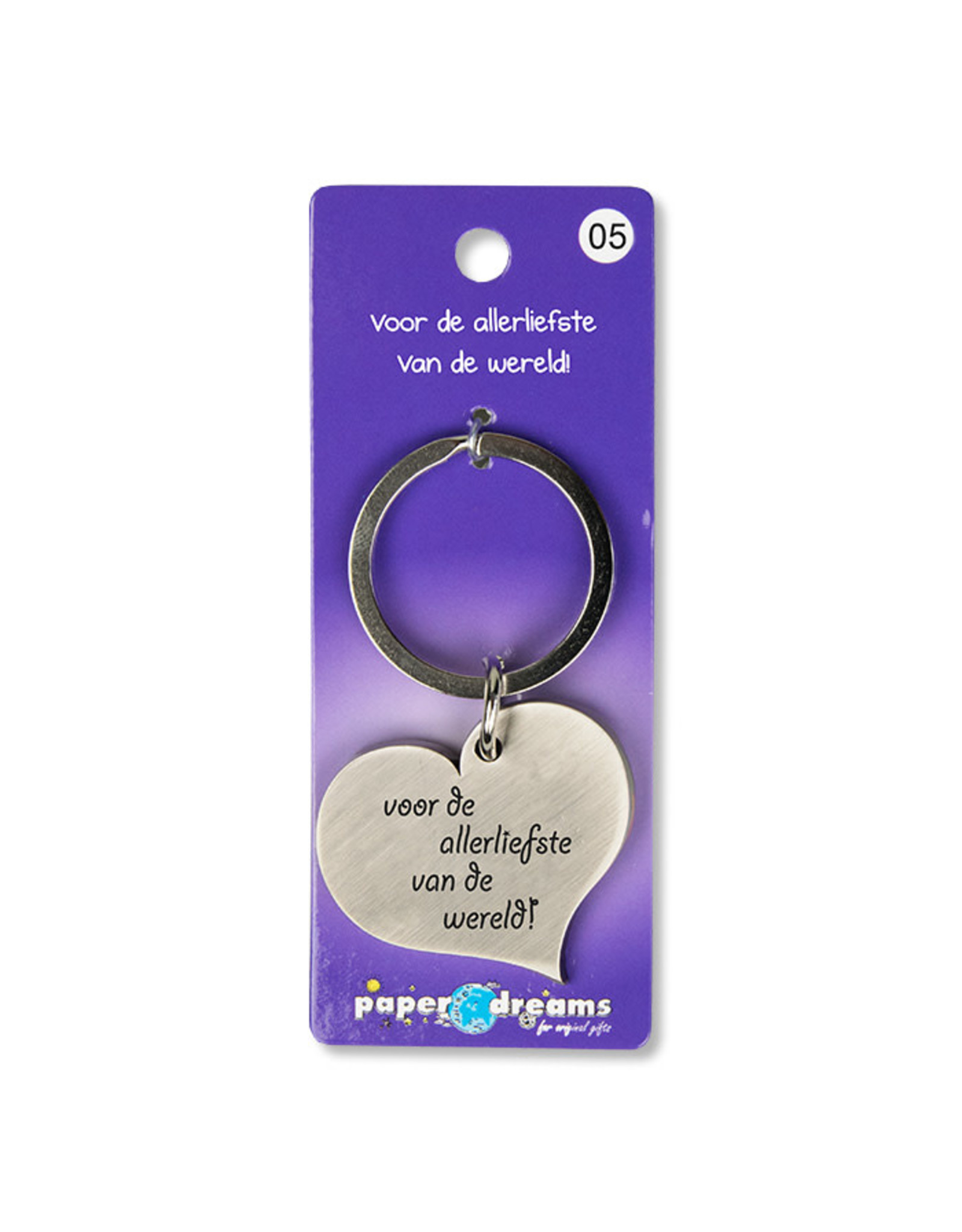 Paper Dreams Sleutelhanger Hart Metaal – Voor De Allerliefste Vd Wereld