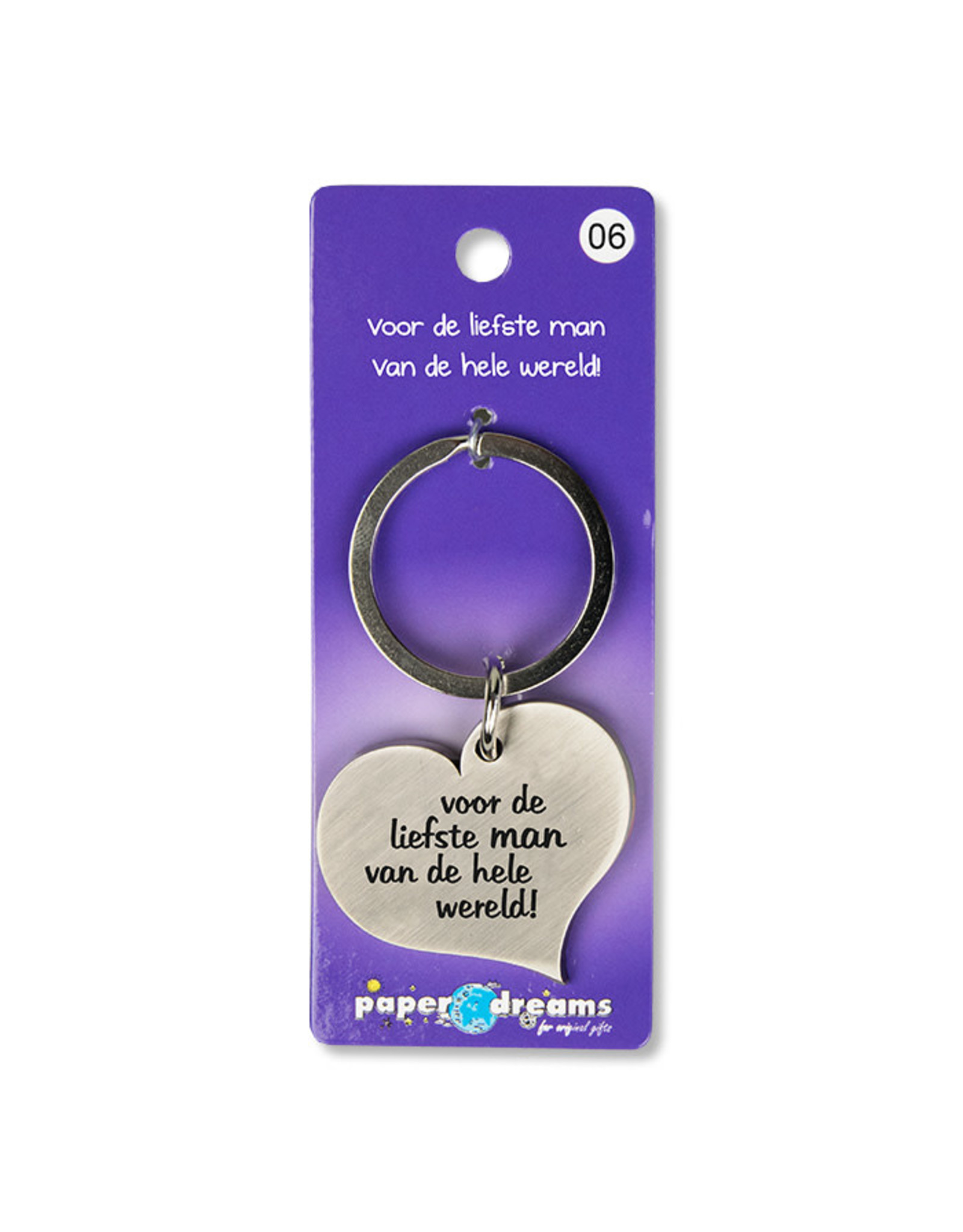 Paper Dreams Sleutelhanger Hart Metaal – Voor De Liefste Man Vd Wereld