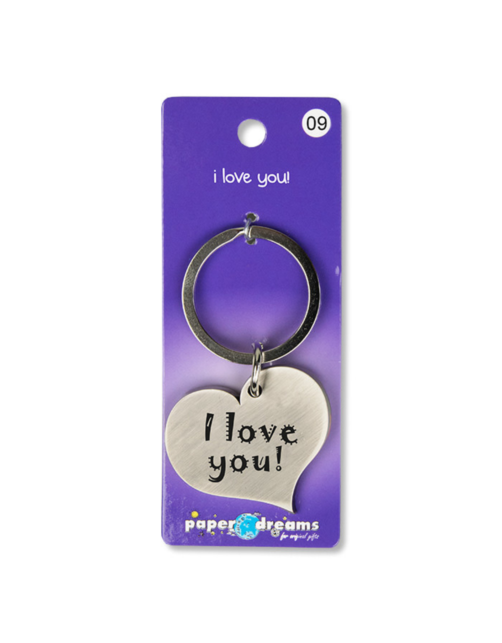 Paper Dreams Sleutelhanger Hart Metaal – I Love You!