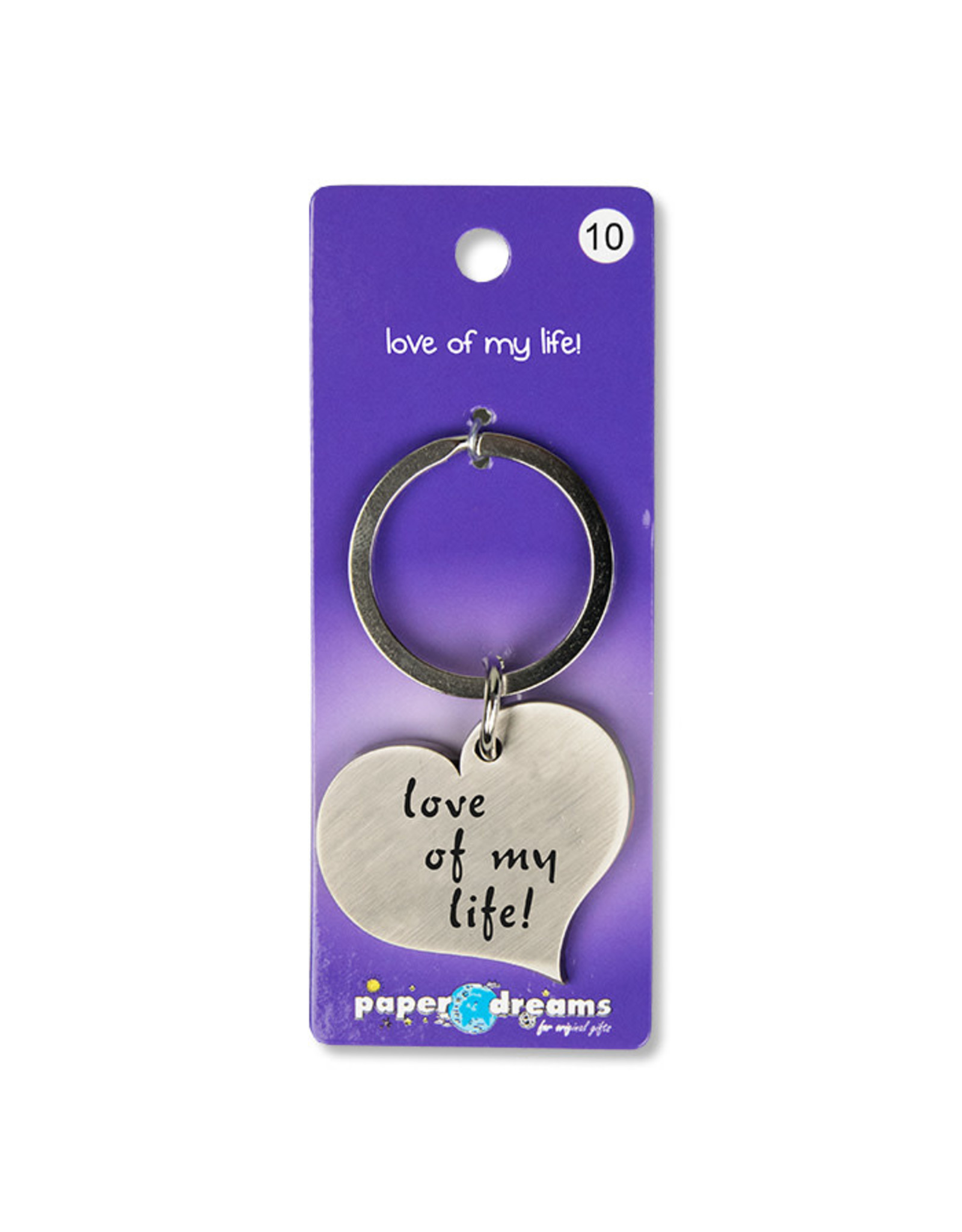 Paper Dreams Sleutelhanger Hart Metaal – Love Of My Life!