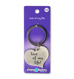 Paper Dreams Sleutelhanger Hart Metaal – Love Of My Life!