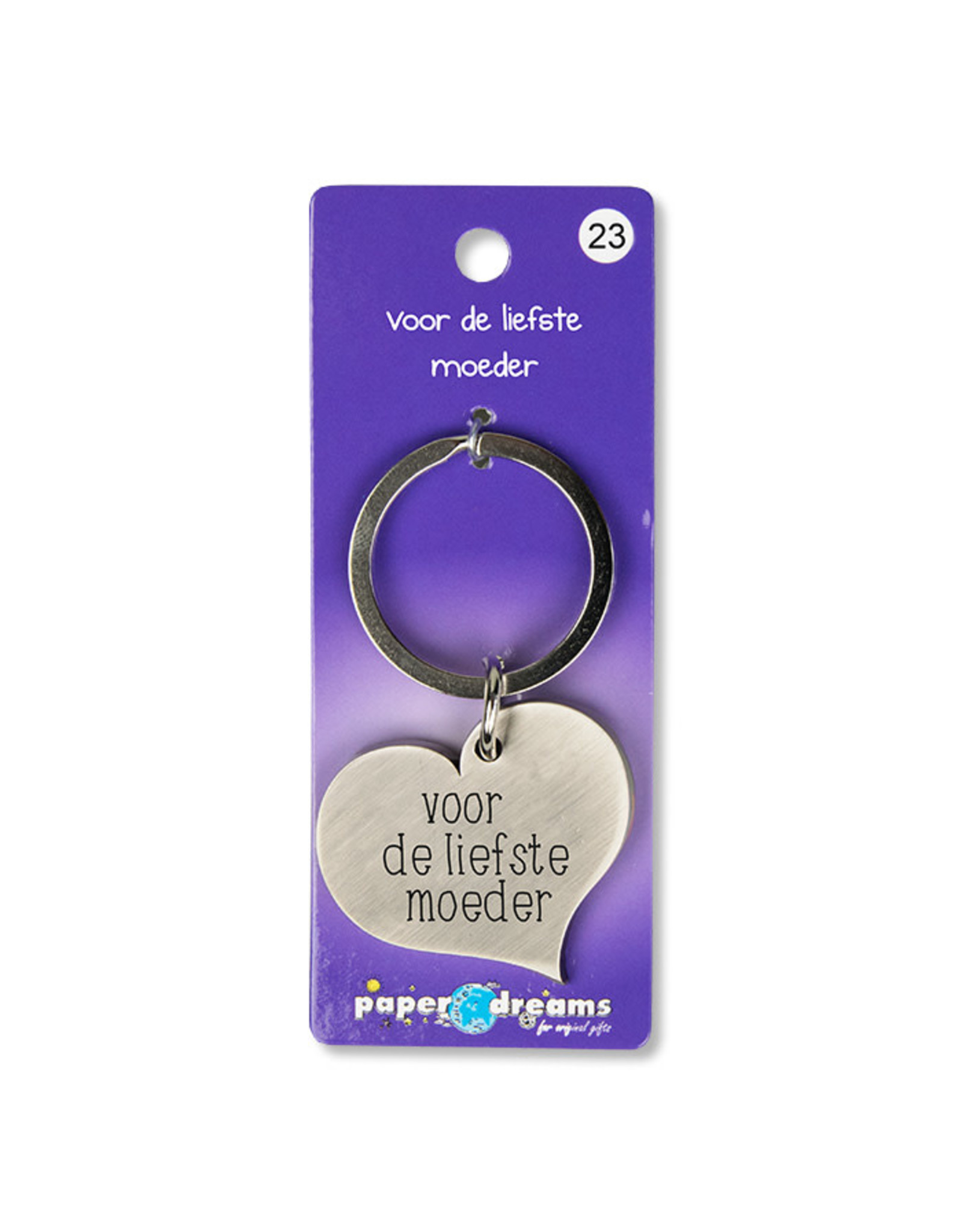 Paper Dreams Sleutelhanger Hart Metaal – Voor De Liefste Moeder