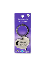 Paper Dreams Sleutelhanger Hart Metaal – I Love You To The Moon And Back