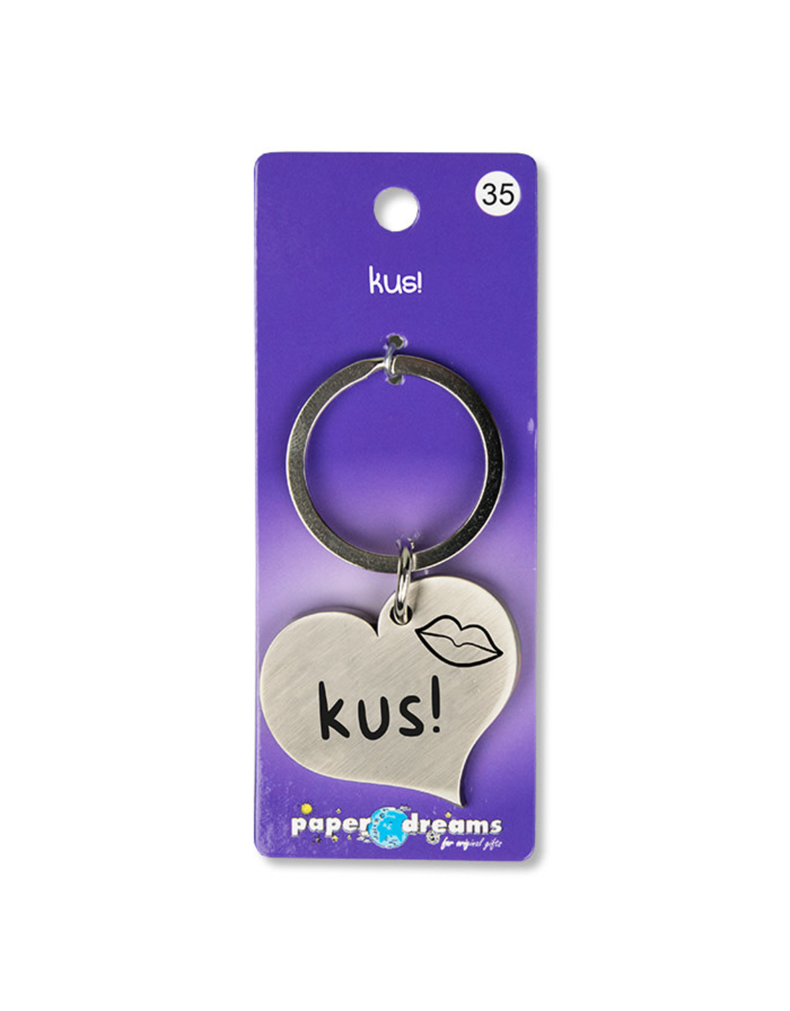 Paper Dreams Sleutelhanger Hart Metaal – Kus