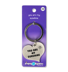 Paper Dreams Sleutelhanger Hart Metaal – You Are My Sunshine