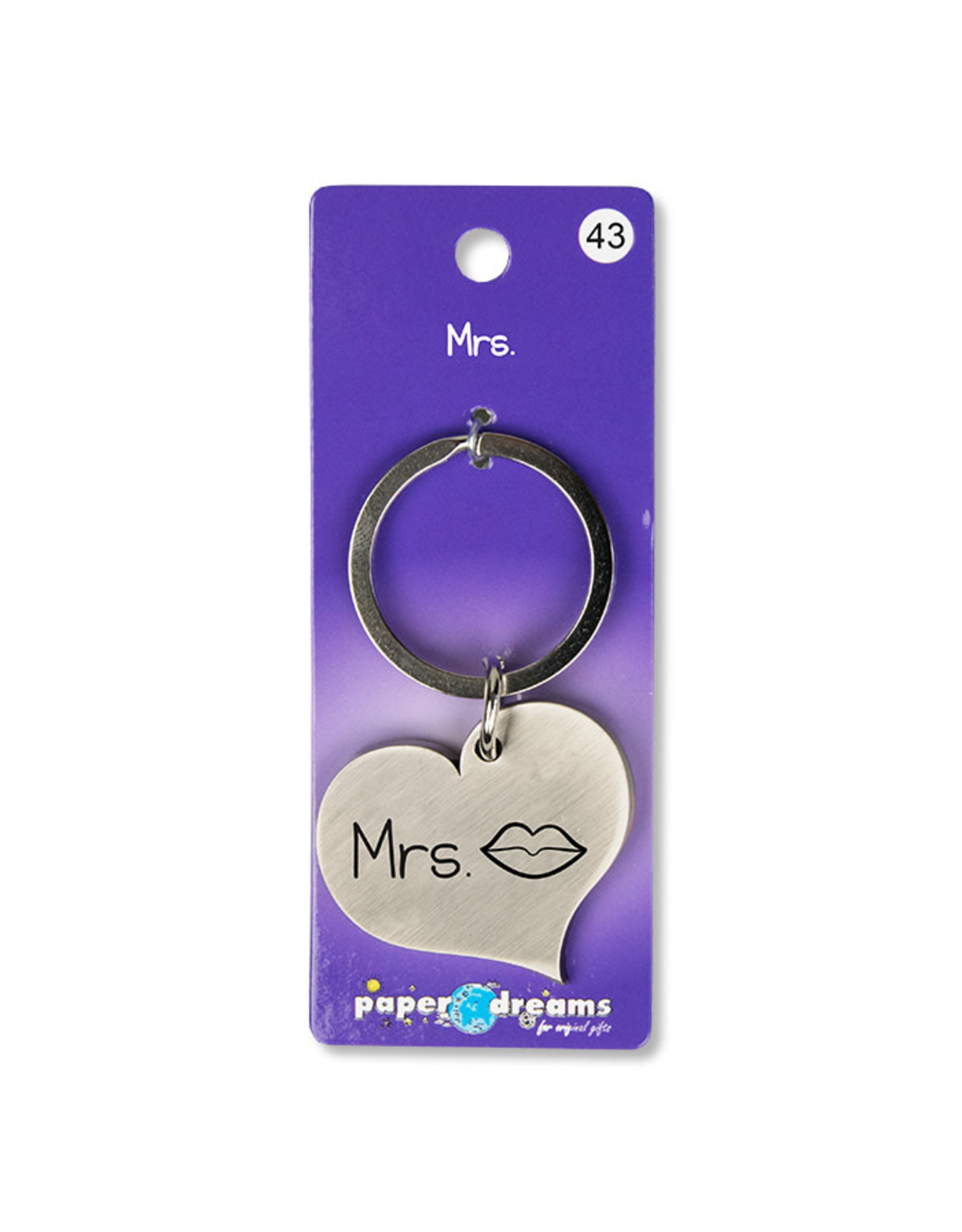 Paper Dreams Sleutelhanger Hart Metaal – Mrs.