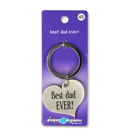 Paper Dreams Sleutelhanger Hart Metaal – Best Dad Ever!