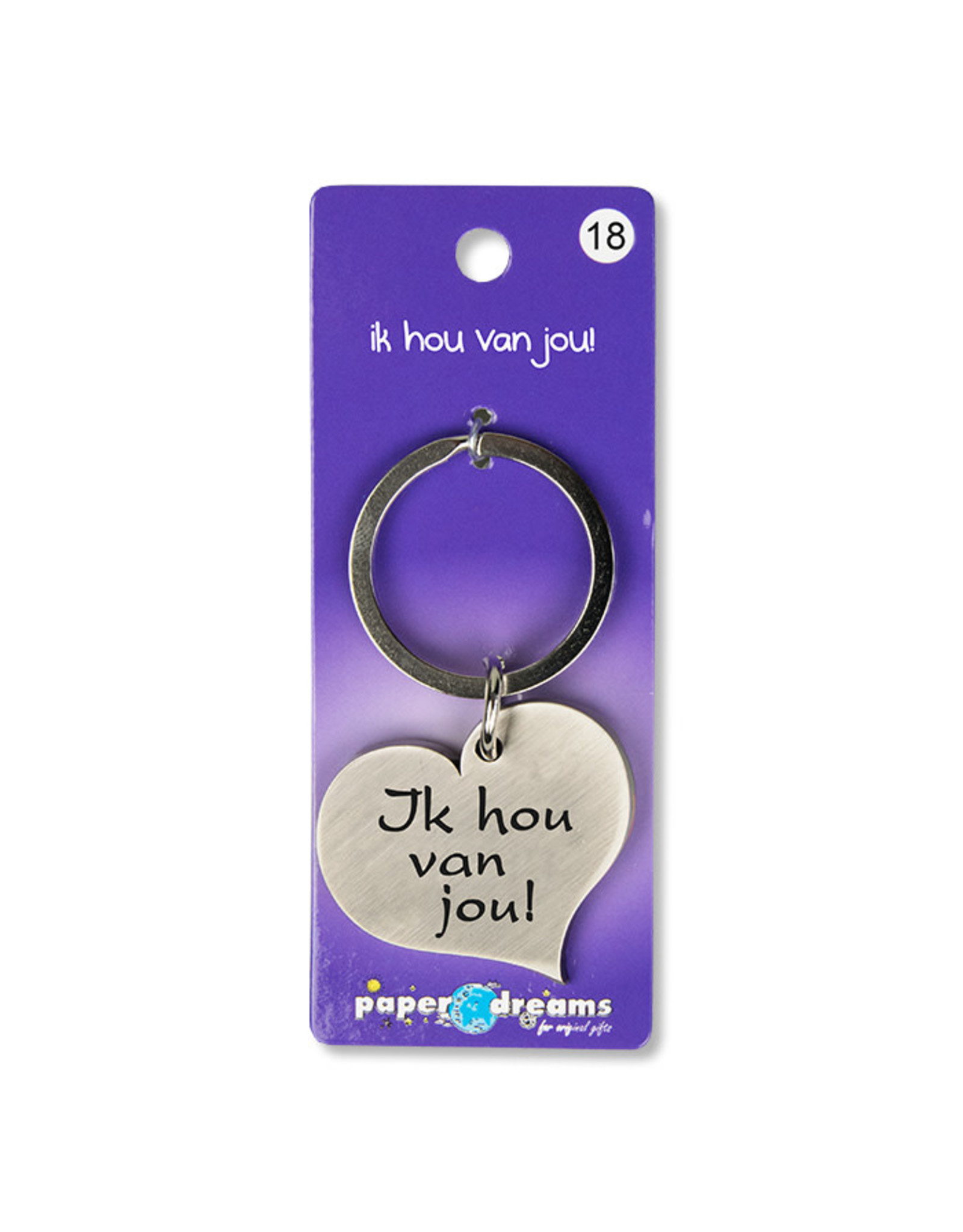 Paper Dreams Sleutelhanger Hart Metaal – Ik Hou Van Jou!