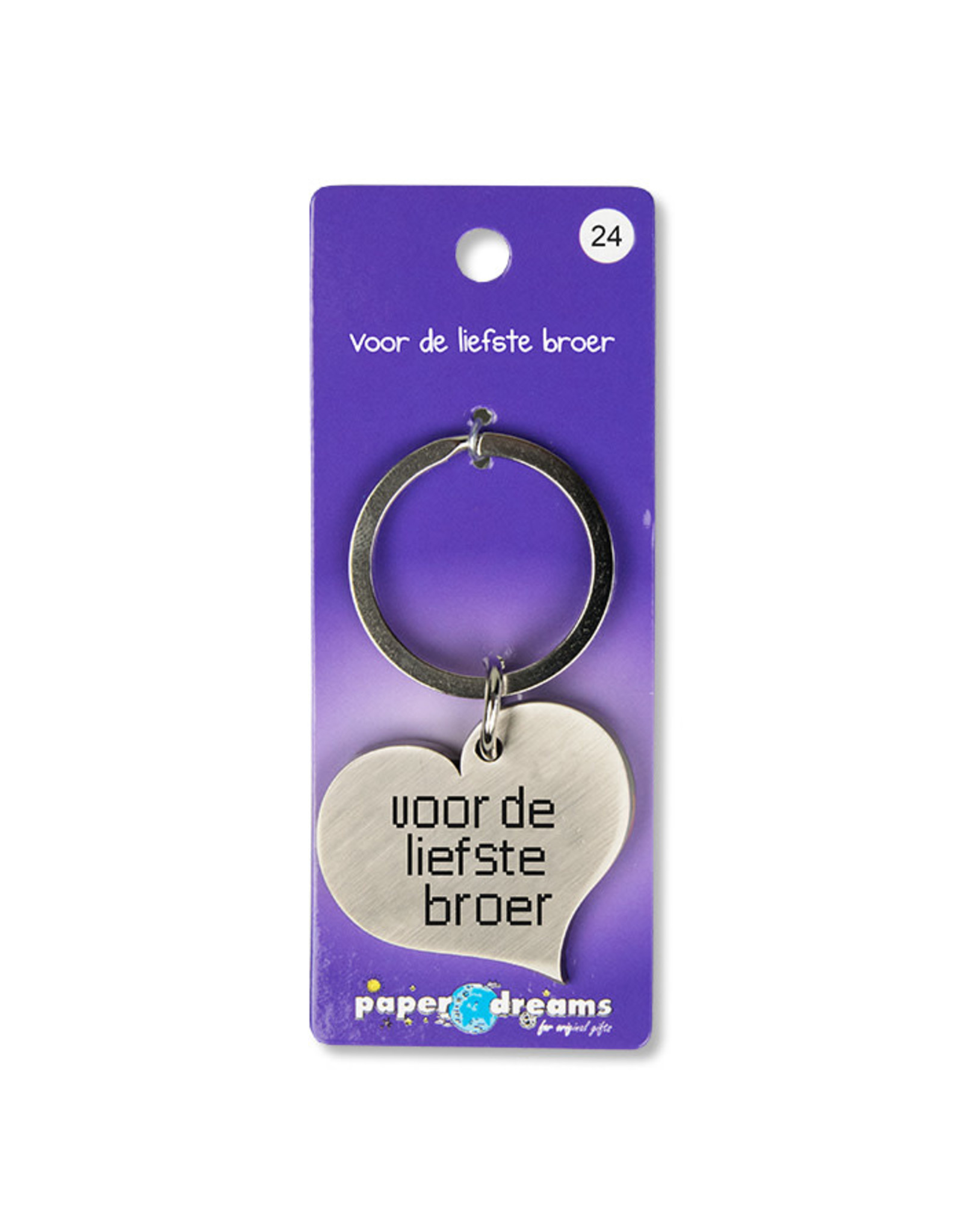 Paper Dreams Sleutelhanger Hart Metaal – Liefste Broer