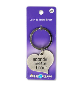 Paper Dreams Sleutelhanger Hart Metaal – Liefste Broer